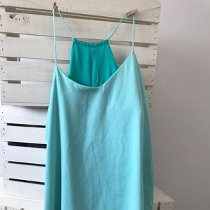 Express light and dark mint tank blouse
